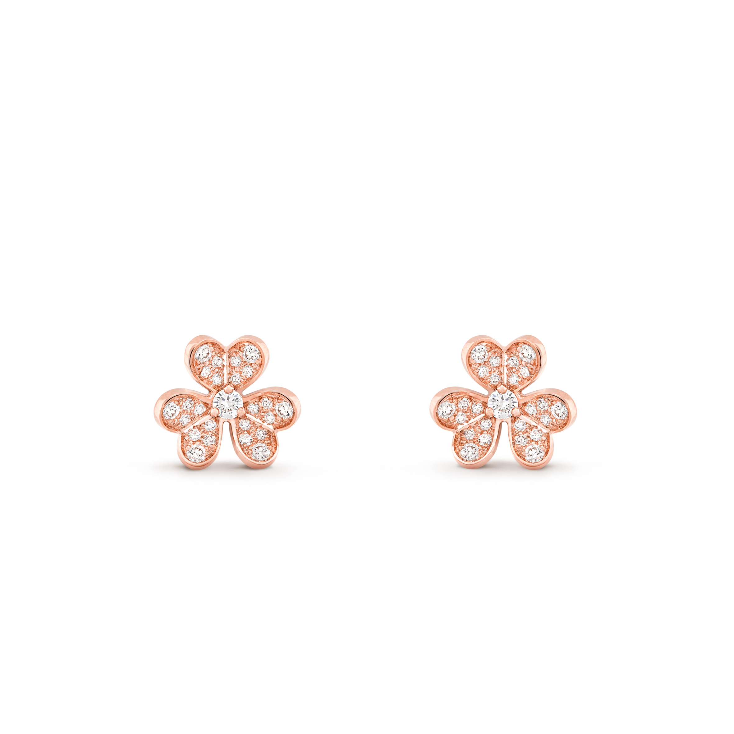 V*N CL*F arpels frivole earrings, mini model - rose gold, diamond  vcarp7rj00
